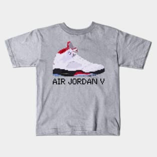 AIR JORDAN V RETRO PIXELATED ART SHOE COLLECTION Kids T-Shirt